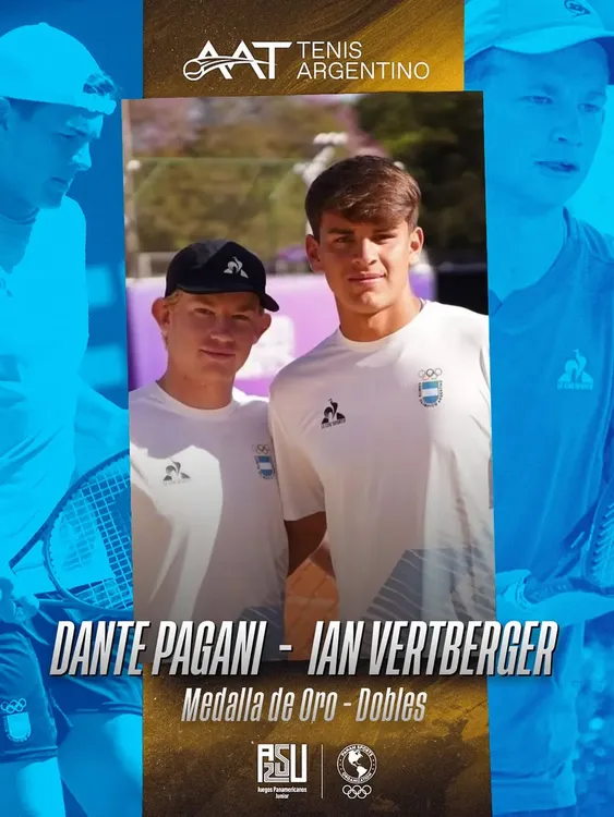 Argentina es ORO PANAMERICANO JR en dobles masculino 👏🥇Dante Pagani e Ian Vertberger se colgar